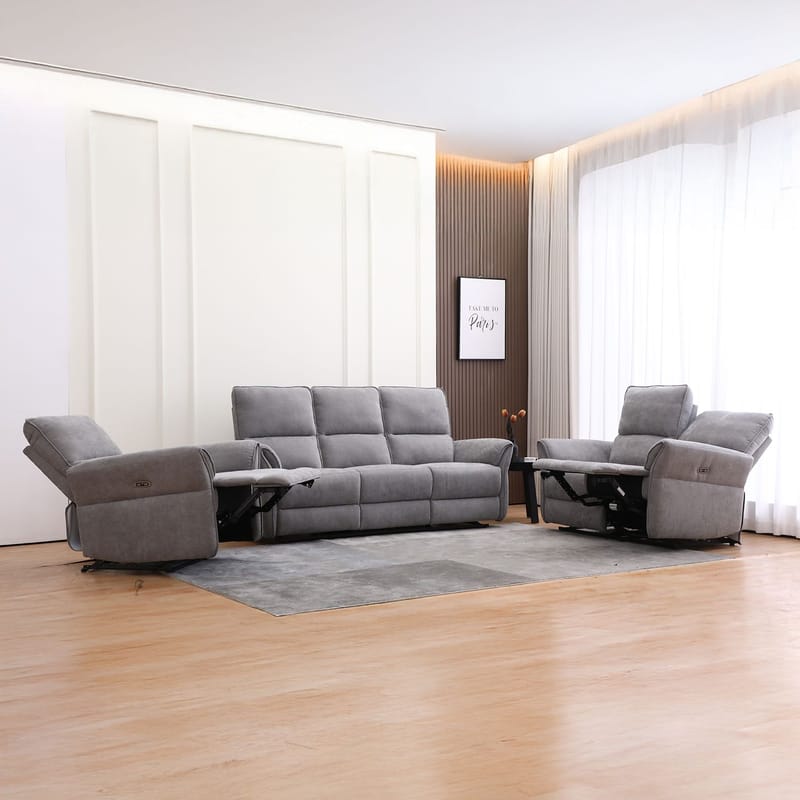 Reclinersoffa Ravdal 2-sits med elektrisk mekanism - grå - Möbler - Soffa - Biosoffa & reclinersoffa - 2 sits biosoffa & reclinersoffa