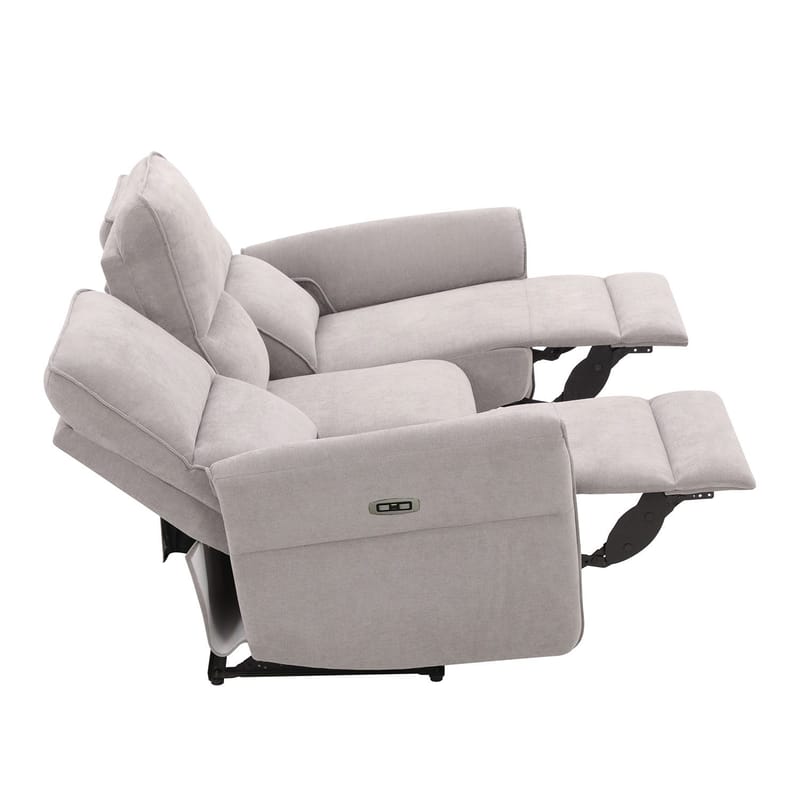 Reclinersoffa Ravdal 3-sits med elektrisk mekanism - grå - Möbler - Soffa - Biosoffa & reclinersoffa - 3 sits biosoffa & reclinersoffa