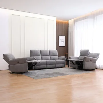 Reclinersoffa Ravdal 3-sits med elektrisk mekanism - grå - Möbler - Soffa - Biosoffa & reclinersoffa - 3 sits biosoffa & reclinersoffa