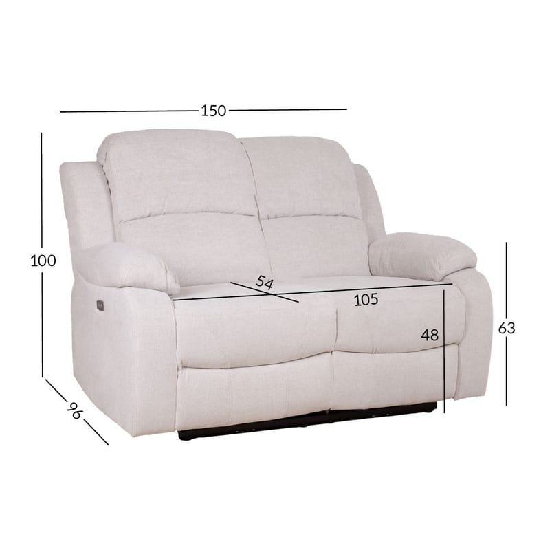 Reclinersoffa Tränor 2-sits med elektrisk mekanism - naturvit - Möbler - Soffa - Biosoffa & reclinersoffa - 2 sits biosoffa & reclinersoffa