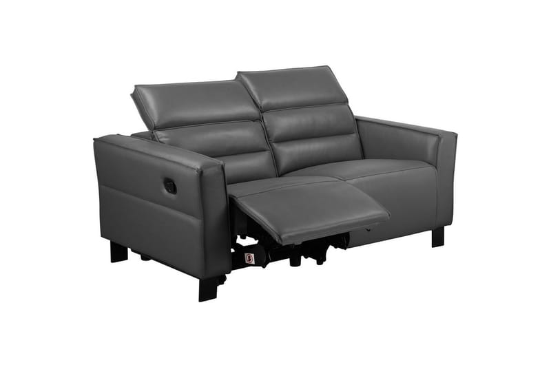 Reclinersoffa utan hörn Loft24 Carpari Reclinersoffa 2-sits Grey Artificial leather - Möbler - Soffa - Biosoffa & reclinersoffa - 2 sits biosoffa & reclinersoffa