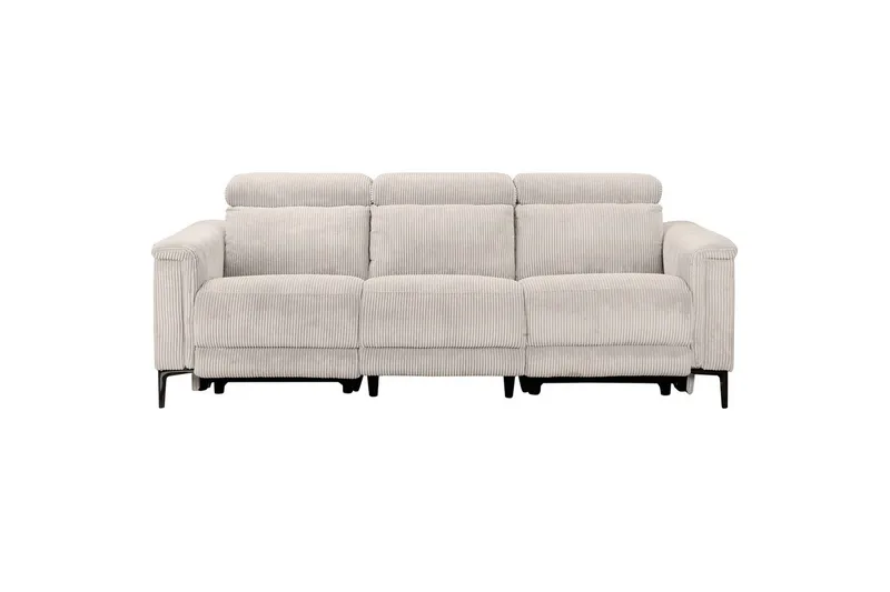 Reclinersoffa utan hörn Loft24 Lund Reclinersoffa 3-sits Vit - Möbler - Soffa - Biosoffa & reclinersoffa - 3 sits biosoffa & reclinersoffa
