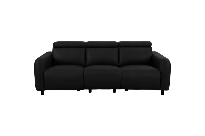 Reclinersoffa utan hörn Loft24 Skaane Reclinersoffa 3-sits Black Artificial leather