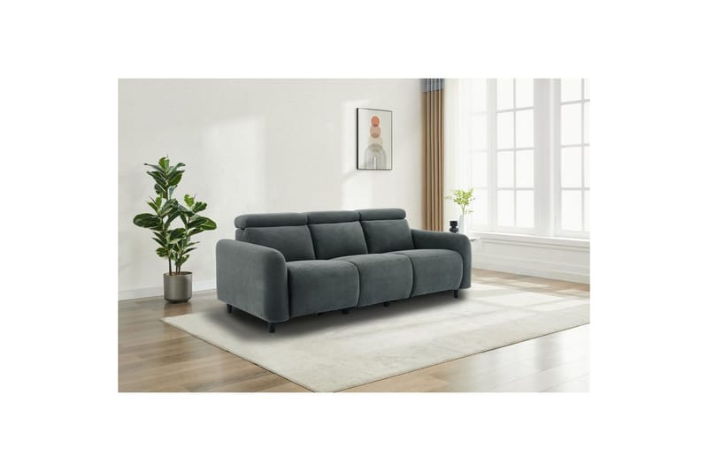 Reclinersoffa utan hörn Loft24 Skaane Reclinersoffa 3-sits Grey Manchester - Möbler - Soffa - Biosoffa & reclinersoffa