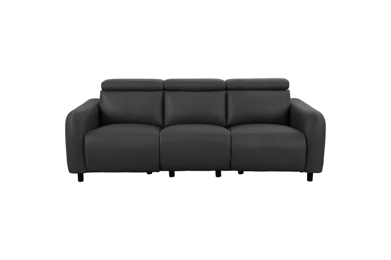 Reclinersoffa utan hörn Loft24 Soffa 3-sits Loft24 Skaane med 2 manuella vilstolar Grey Artificial leather