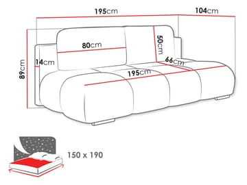 Bjorn 3-sits Bäddsoffa med förvaring - grå - Möbler - Soffa - Bäddsoffa