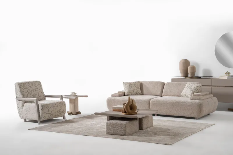 Bonavista 3-sits Soffa Bouclet - Beige - Möbler - Soffa - 3 sits soffa