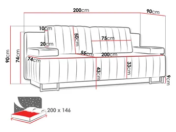Bonsall 3-sits Bäddsoffa med förvaring - Möbler - Soffa - Bäddsoffa