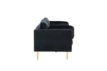 Boom Sammetssoffa 3-sits - Svart - Möbler - Soffa - Sammetssoffa