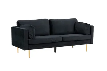 Boom Sammetssoffa 3-sits - Svart - Möbler - Soffa - Sammetssoffa