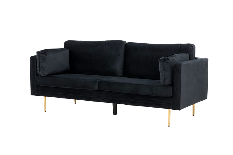 Boom Sammetssoffa 3-sits - Svart - Möbler - Soffa - Sammetssoffa