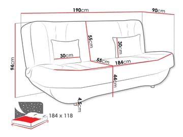 Burralla 3-sits Bäddsoffa - grå - Möbler - Soffa - Bäddsoffa