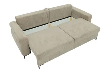 Busness Bäddsoffa 3-sits i Plysch - Beige - Möbler - Soffa - Bäddsoffa