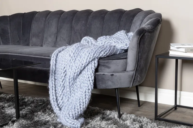 Calais 3-sits Soffa Sammet - Mörkgrå - Möbler - Soffa - Sammetssoffa