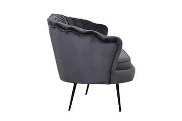 Calais 3-sits Svängd Soffa 180 cm i Sammet - Mörkgrå - Möbler - Soffa - Sammetssoffa