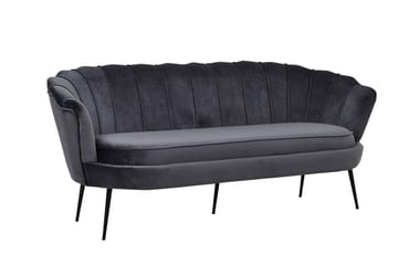 Calais 3-sits Svängd Soffa 180 cm i Sammet - Mörkgrå - Möbler - Soffa - Sammetssoffa