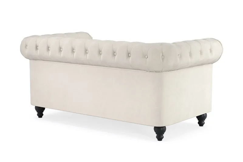 Chesterfield Lyx 2-sits Sammetssoffa - Liten djup soffa - Beige - Möbler - Soffa - 2 sits soffa