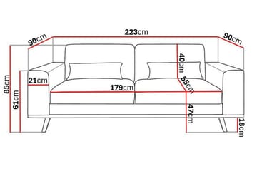 Copenhagen 3-sits Manchestersoffa - Mörkgrå - Möbler - Soffa - 3 sits soffa