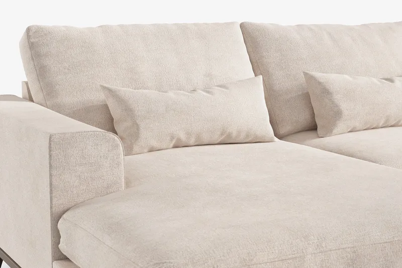 Copenhagen 5-sits Högervänd U-formad Large Soffa med Divan och Schäslong i Chenille - Beige - Möbler - Soffa - U-soffa
