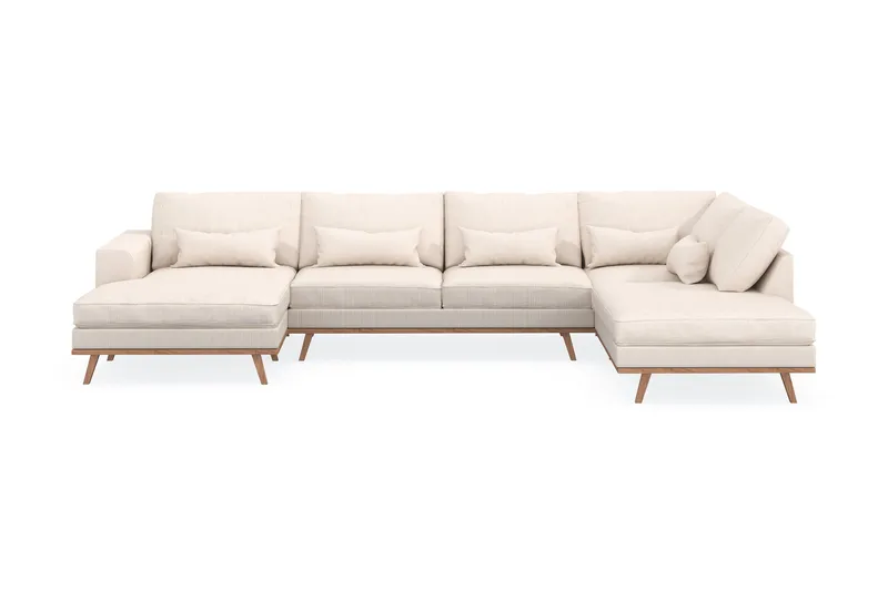 Copenhagen 5-sits Högervänd U-formad Soffa med Divan och Schäslong i Manchester, Beige