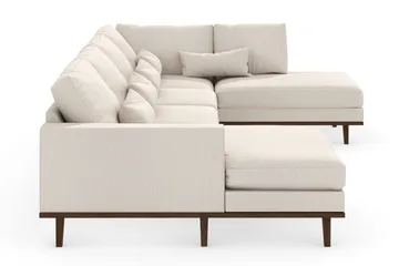 Copenhagen 5-sits Högervänd U-formad Soffa med Divan och Schäslong i Tyg - Beige - Möbler - Soffa - U-soffa