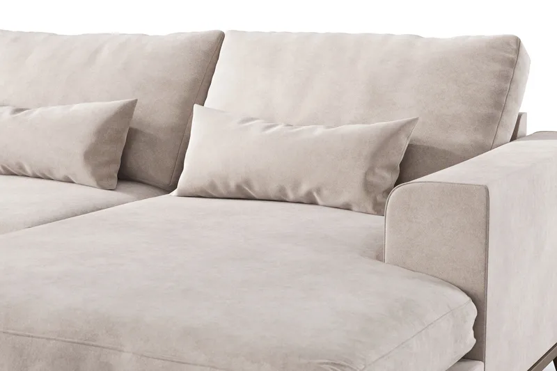 Copenhagen 5-sits Vänstervänd U-formad Large Soffa med Divan och Schäslong i Sammet - Beige - Möbler - Soffa - U-soffa