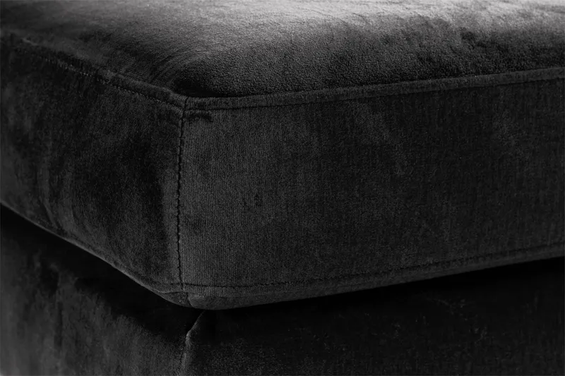 Copenhagen 5-sits Vänstervänd U-formad Soffa med Divan och Schäslong + Fotpall i Sammet - Mörkgrå - Möbler - Soffa - U-soffa