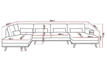 Copenhagen 5-sits Vänstervänd U-formad Soffa med Divan och Schäslong i Manchester - Ljusgrå - Möbler - Soffa - U-soffa