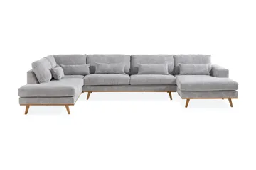 Copenhagen 5-sits Vänstervänd U-formad Soffa med Divan och Schäslong i Manchester - Ljusgrå - Möbler - Soffa - U-soffa