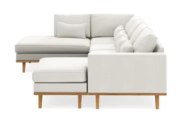 Copenhagen Compact 4-sits Vänstervänd U-formad Soffa med Divan och Schäslong i Tyg - Ljusgrå - Möbler - Soffa - U-soffa
