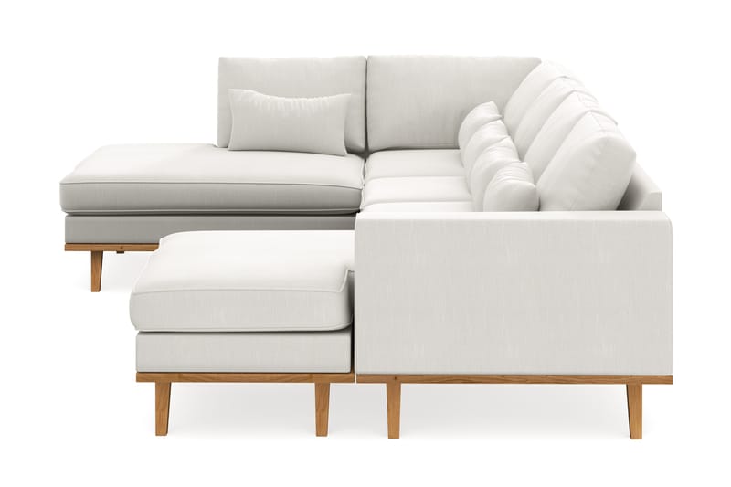 Copenhagen Compact 4-sits Vänstervänd U-formad Soffa med Divan och Schäslong i Tyg - Ljusgrå - Möbler - Soffa - U-soffa
