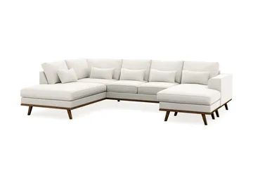 Copenhagen Compact 4-sits Vänstervänd U-formad Soffa med Divan och Schäslong i Tyg - Ljusgrå - Möbler - Soffa - U-soffa