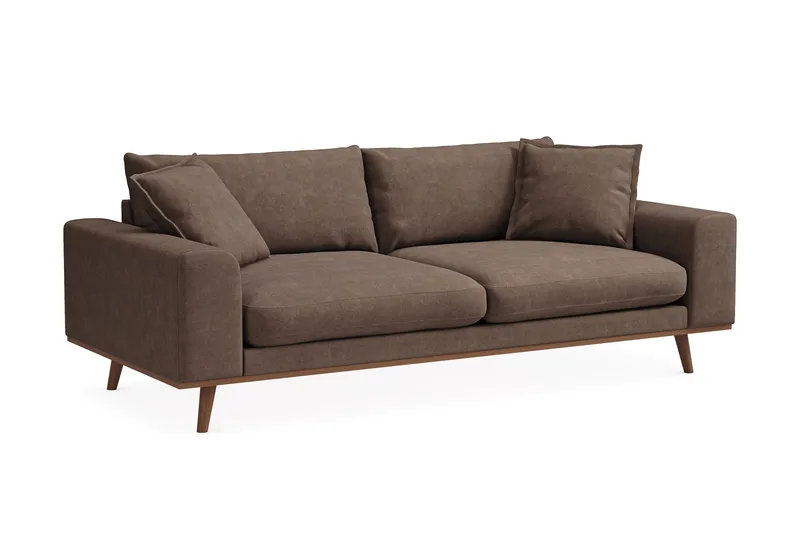 Copenhagen Premium Djup 3-sits Soffa i Chenille - Mörkbrun - Möbler - Soffa - 3 sits soffa