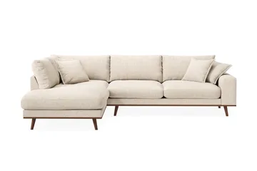 Copenhagen Premium 4-sits Vänstervänd L-formad Djup Schäslongsoffa i Chenille - Beige - Möbler - Soffa - Divansoffor & schäslongsoffa