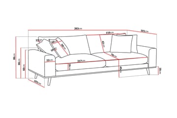 Copenhagen Premium Djup 4-sits Soffa i Chenille - Ljusbrun - Möbler - Soffa - 4 sits soffa