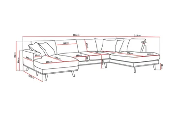 Copenhagen Premium 5-sits Högervänd U-formad Djup Soffa med Divan och Schäslong i Tyg - Brun - Möbler - Soffa - U-soffa