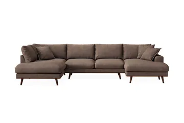 Copenhagen Premium 5-sits Vänstervänd U-formad Djup Soffa med Divan och Schäslong i Tyg - Mörkbrun - Möbler - Soffa - U-soffa