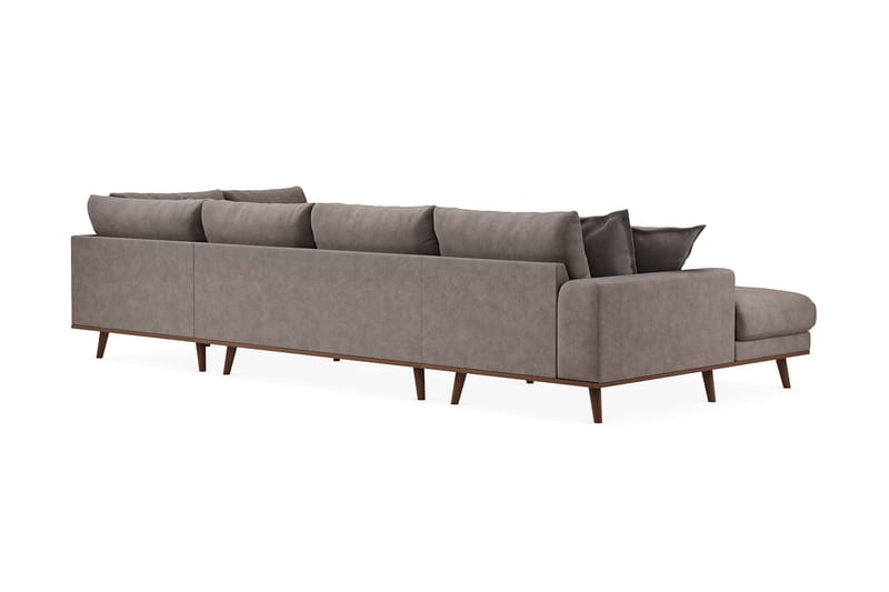 Copenhagen Premium 5-sits Högervänd U-formad Djup Soffa med Divan och Schäslong i Tyg - Brun - Möbler - Soffa - U-soffa
