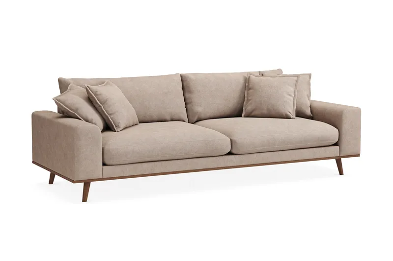 Copenhagen Premium Djup 4-sits Soffa i Chenille - Ljusbrun - Möbler - Soffa - 4 sits soffa