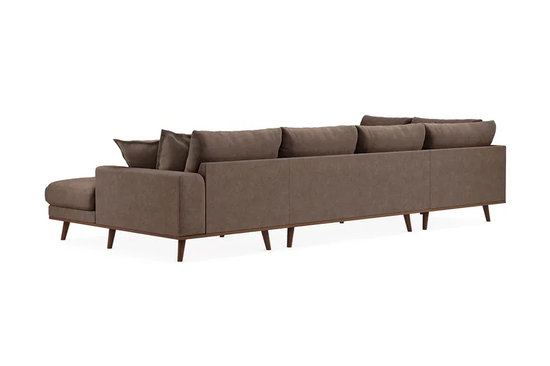 Copenhagen Premium 5-sits Vänstervänd U-formad Djup Soffa med Divan och Schäslong i Tyg - Mörkbrun - Möbler - Soffa - U-soffa