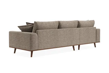 Copenhagen Premium 4-sits Vänstervänd L-formad Djup Divansoffa i Chenille - Brun - Möbler - Soffa - Divansoffor & schäslongsoffa