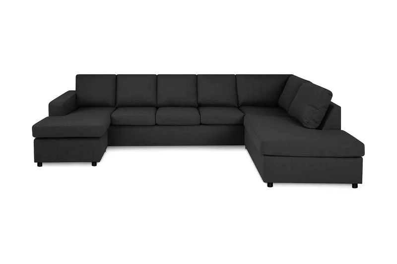 Crazy 5-sits Högervänd U-formad X-Large Soffa med Divan och Schäslong i Tyg - Antracit - Möbler - Soffa - U-soffa