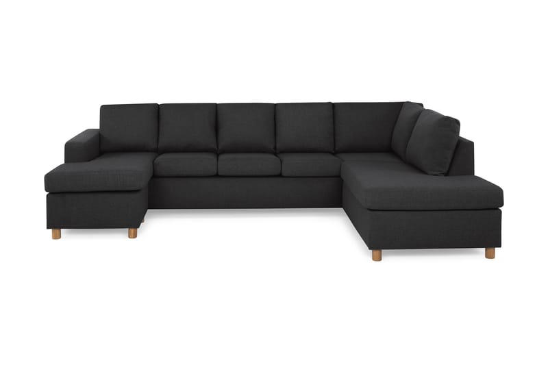 Crazy 5-sits Högervänd U-formad X-Large Soffa med Divan och Schäslong i Tyg - Antracit - Möbler - Soffa - U-soffa