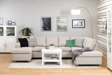 Crazy 5-sits Högervänd U-formad X-Large Soffa med Divan och Schäslong i Tyg - Beige - Möbler - Soffa - U-soffa