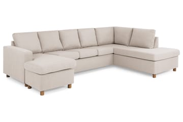 Crazy 5-sits Högervänd U-formad X-Large Soffa med Divan och Schäslong i Tyg - Beige - Möbler - Soffa - U-soffa