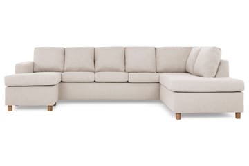 Crazy 5-sits Högervänd U-formad X-Large Soffa med Divan och Schäslong i Tyg - Beige - Möbler - Soffa - U-soffa
