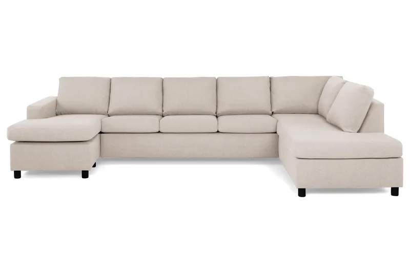 Crazy 5-sits Högervänd U-formad X-Large Soffa med Divan och Schäslong i Tyg - Beige - Möbler - Soffa - U-soffa