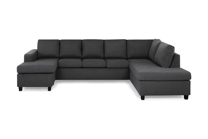 Crazy 5-sits Högervänd U-formad X-Large Soffa med Divan och Schäslong i Tyg, Mörkgrå