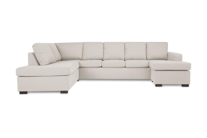 Crazy 5-sits Vänstervänd U-formad Soffa med Divan och Schäslong i Tyg, Beige