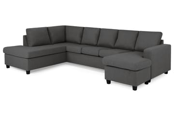 Crazy 5-sits Vänstervänd U-formad Soffa med Divan och Schäslong i Tyg - Mörkgrå - Möbler - Soffa - U-soffa